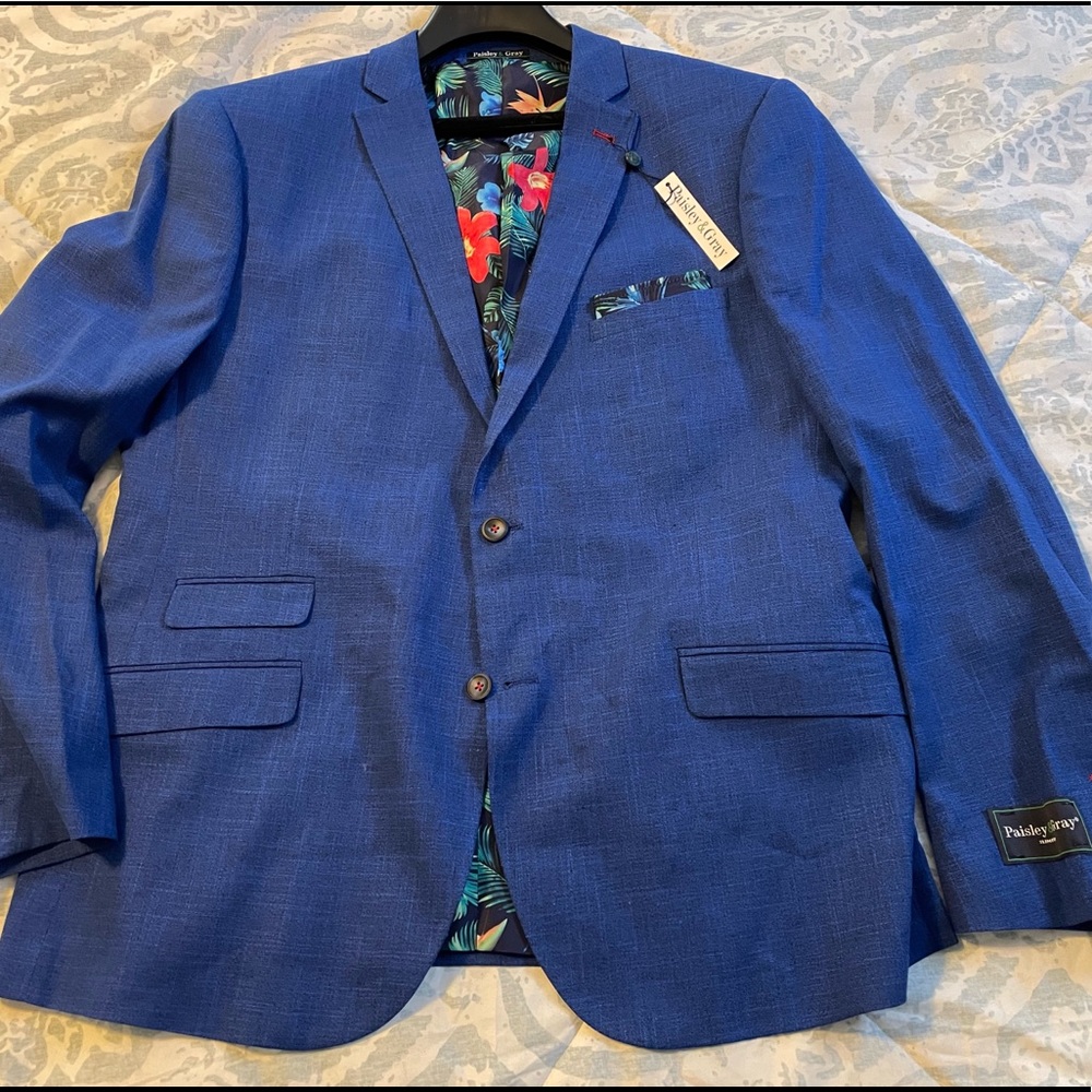 Men’s Paisley & Gray Suit Jacket